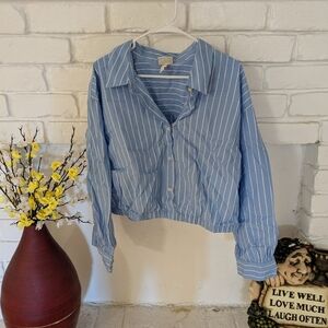 Ava & Viv Men's Light Blue Striped Shirt My Consignment